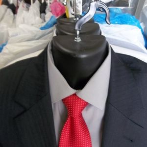 6)Jos A Bank Signature Collection Blue solid Suit